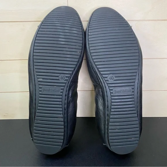 Josef Seibel Pippa Ballet Flats Women's Size 9 Shoes EU40 Black Leather Cap Toe - Picture 8 of 11